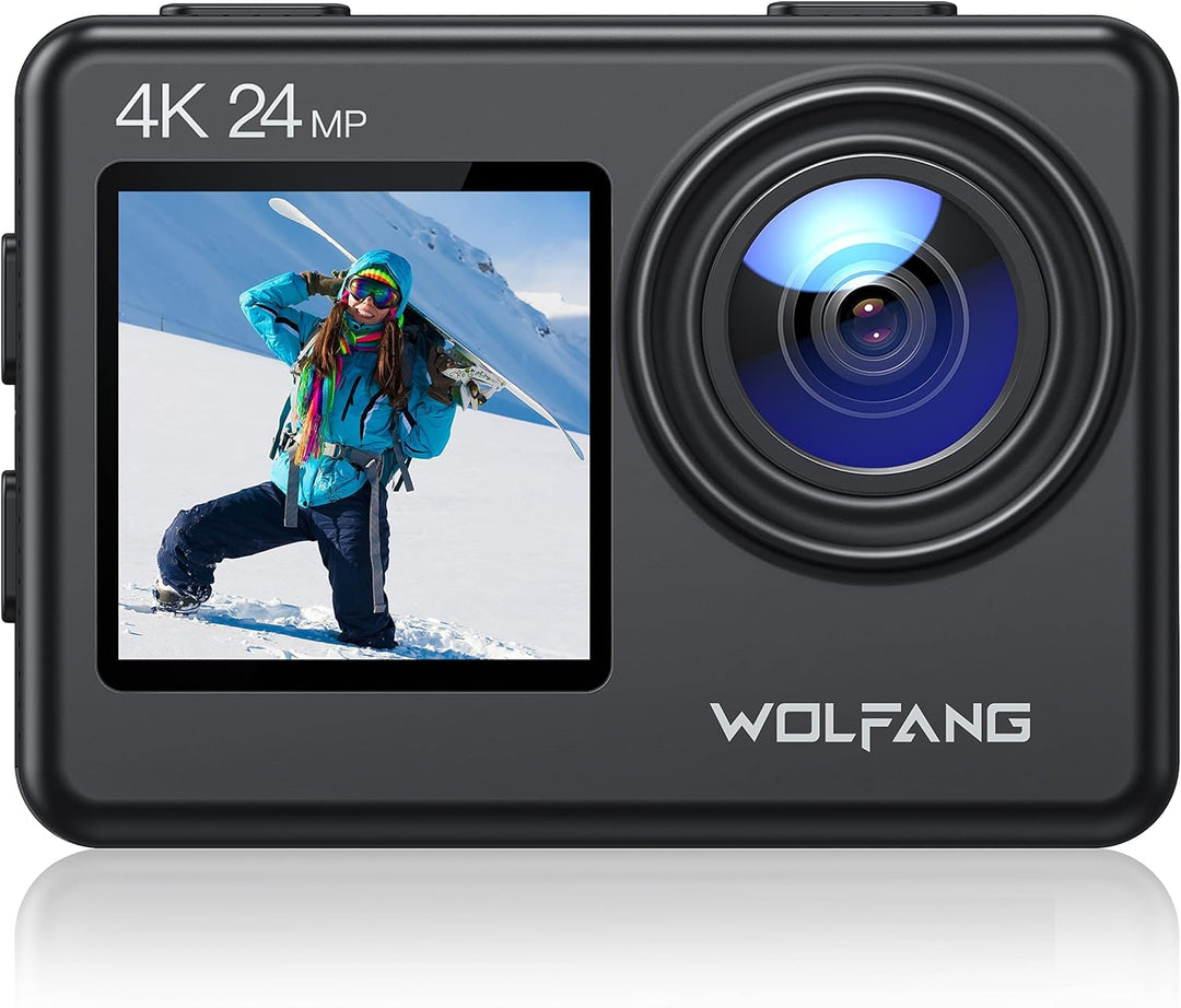 WOLFANG GA200 Action Cam 4K 24MP Unterwasserkamera WiFi 40M wasserdichte EIS Bildstabilisator Touchs