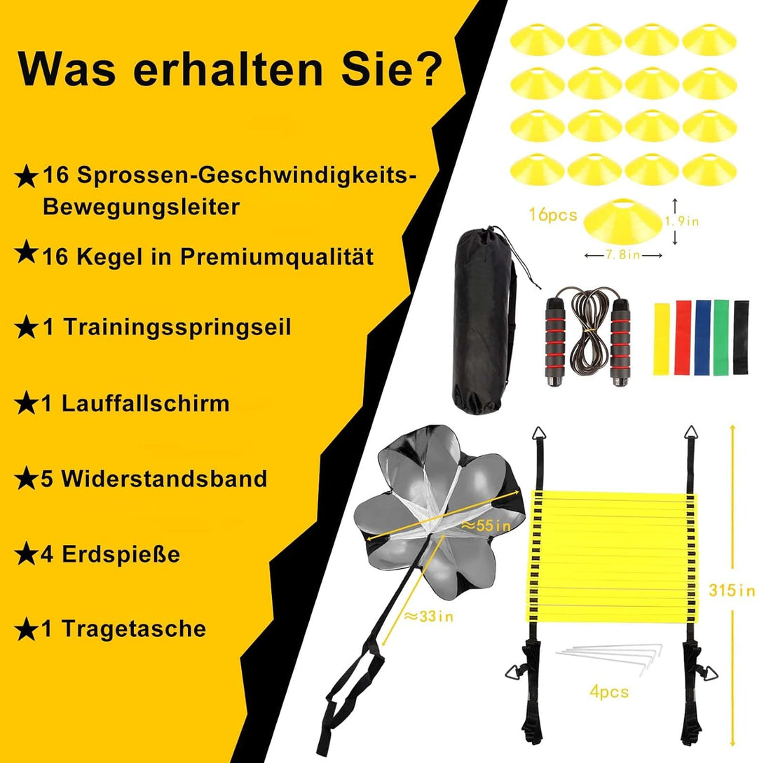 Fussball Trainingsset,Jewaytec Agility Speed Ladder,Koordinationsleiter,Fussball Training Trainingsz