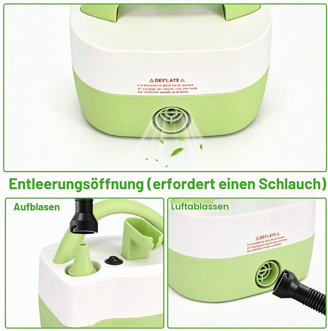 Luftballonpumpe Elektrische, 600W Elektrische Luftpumpen Europäischer mit 2 Düse Luftballonpumpe zum