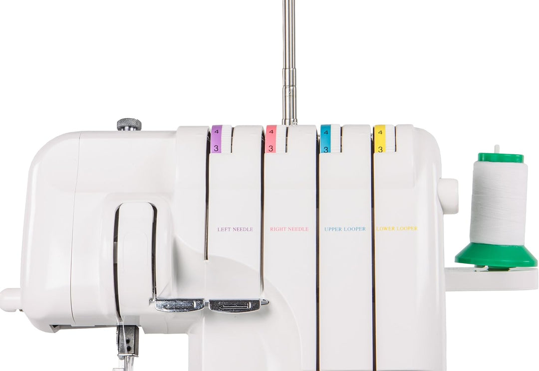 Gritzner 788 Overlock mit LED Licht + 5 praktische Nähfüsse aus dem Sonderzubehör + Abfallbehälter +