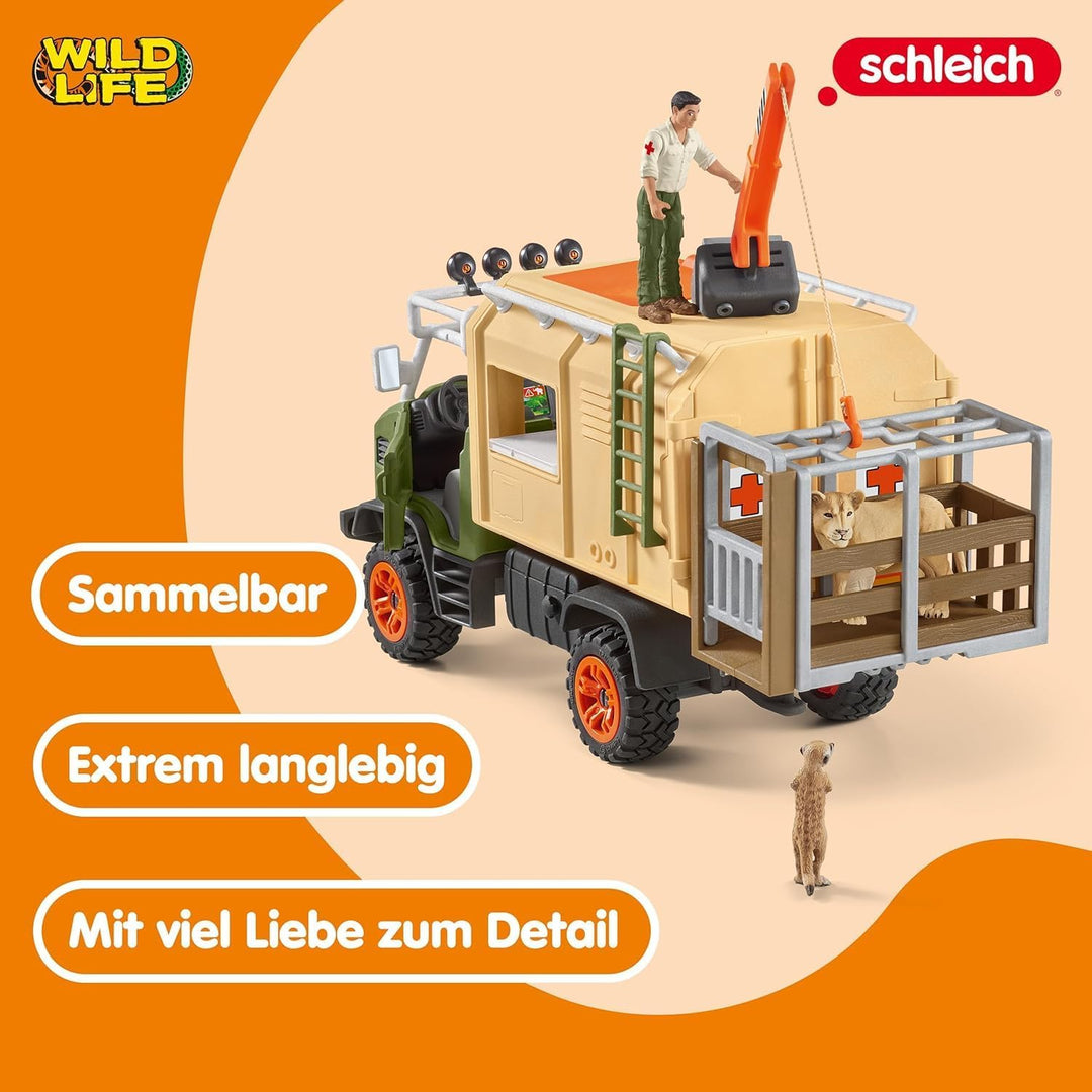 schleich 42475 Grosser Truck Tierrettung, für Kinder ab 3+ Jahren, WILD LIFE - Spielset neue Verpack