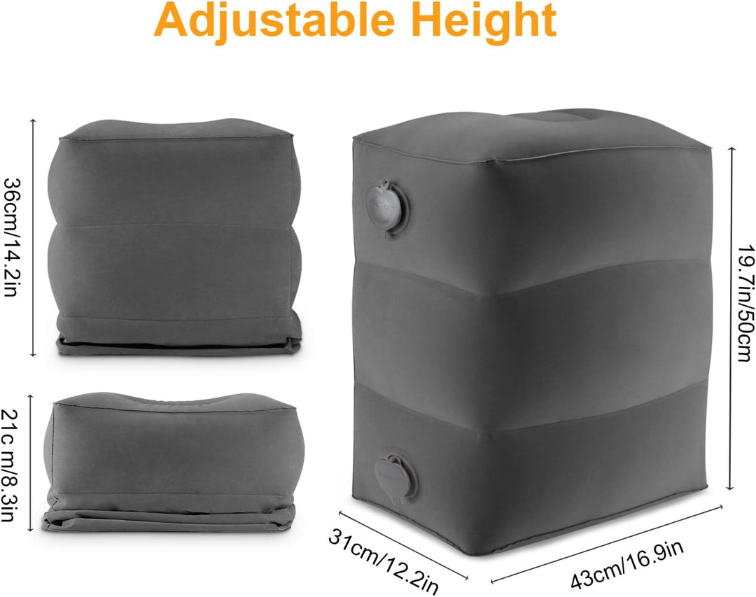 Maliton Fussstütze Flugzeug，Aufblasbare Fussstütze Kissen für Reisen Auto & Zuhause & Büro, Höhenver