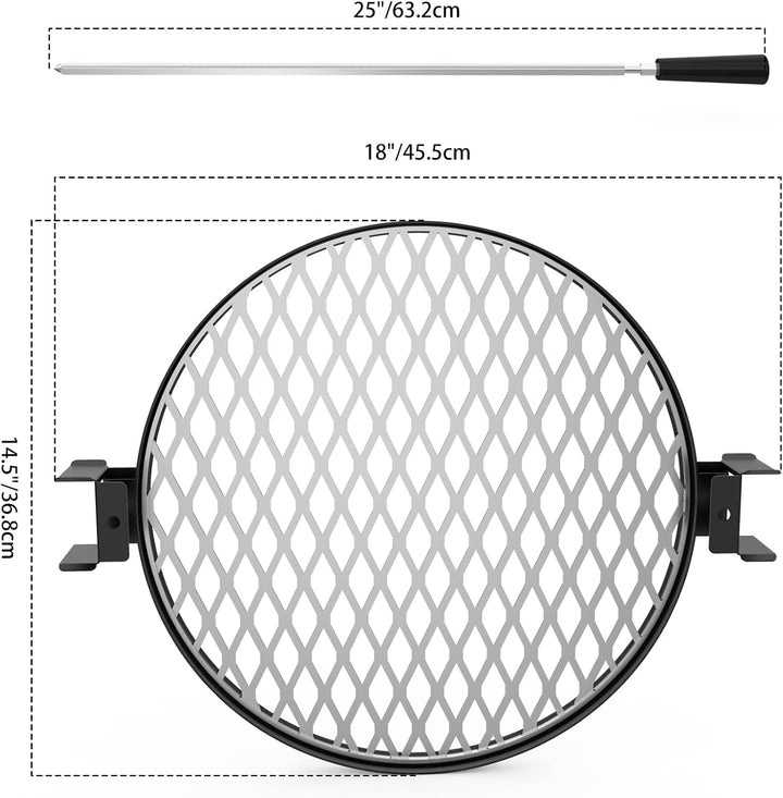 onlyfire Santa Maria Grillaufsatz Grillspiess Set für Solo Stove Ranger 38 cm Feuerstelle, Drehspies