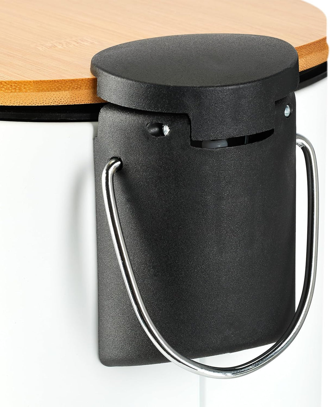 Relaxdays Kosmetikeimer, 3 Liter, Absenkautomatik, entnehmbarer Inneneimer, Bad Mülleimer, Metall, B