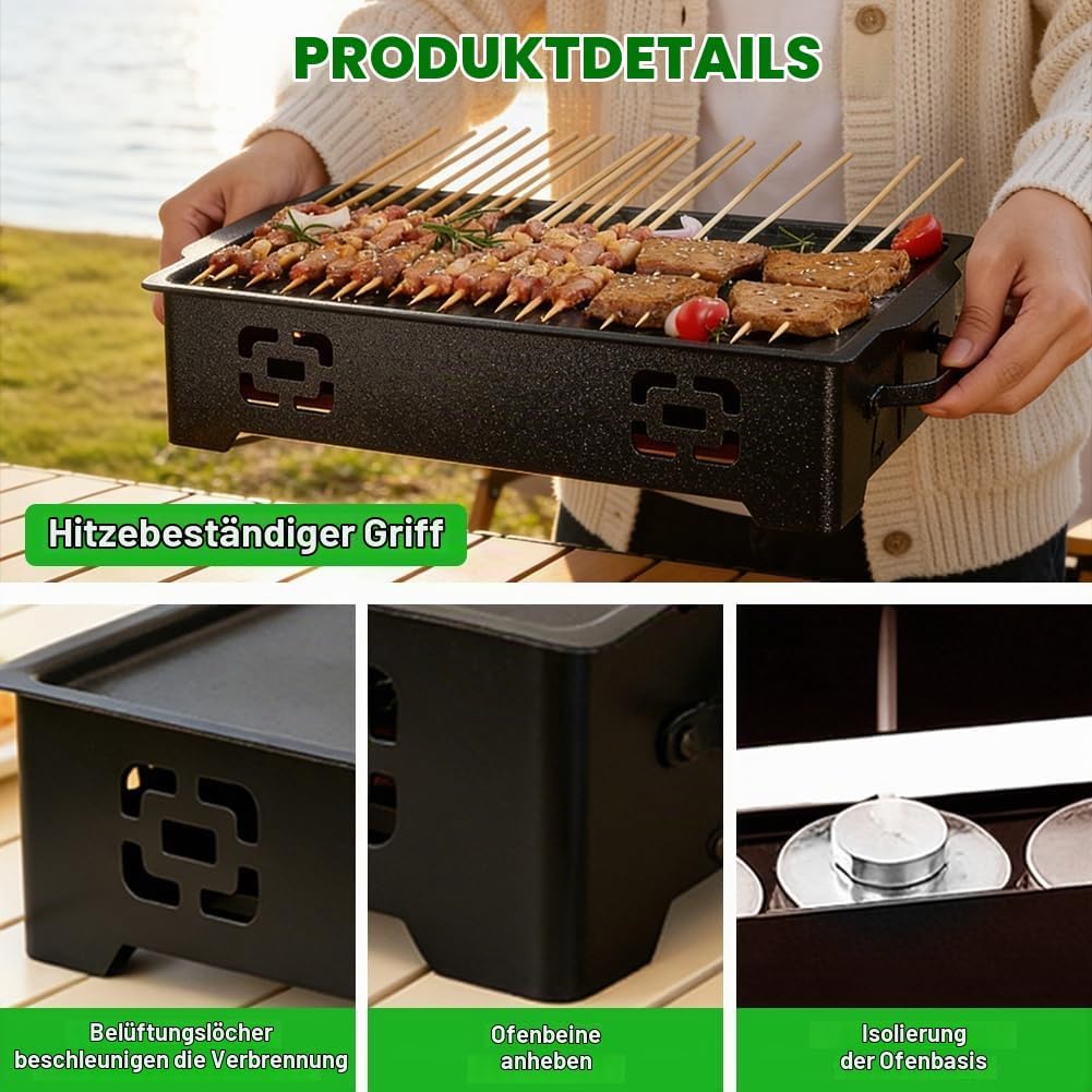 BBQ Warmhalteplatte aus Edelstahl, Grillwärmer für Fleisch und Gemüse, Speisenwärmer für Garten, Cam