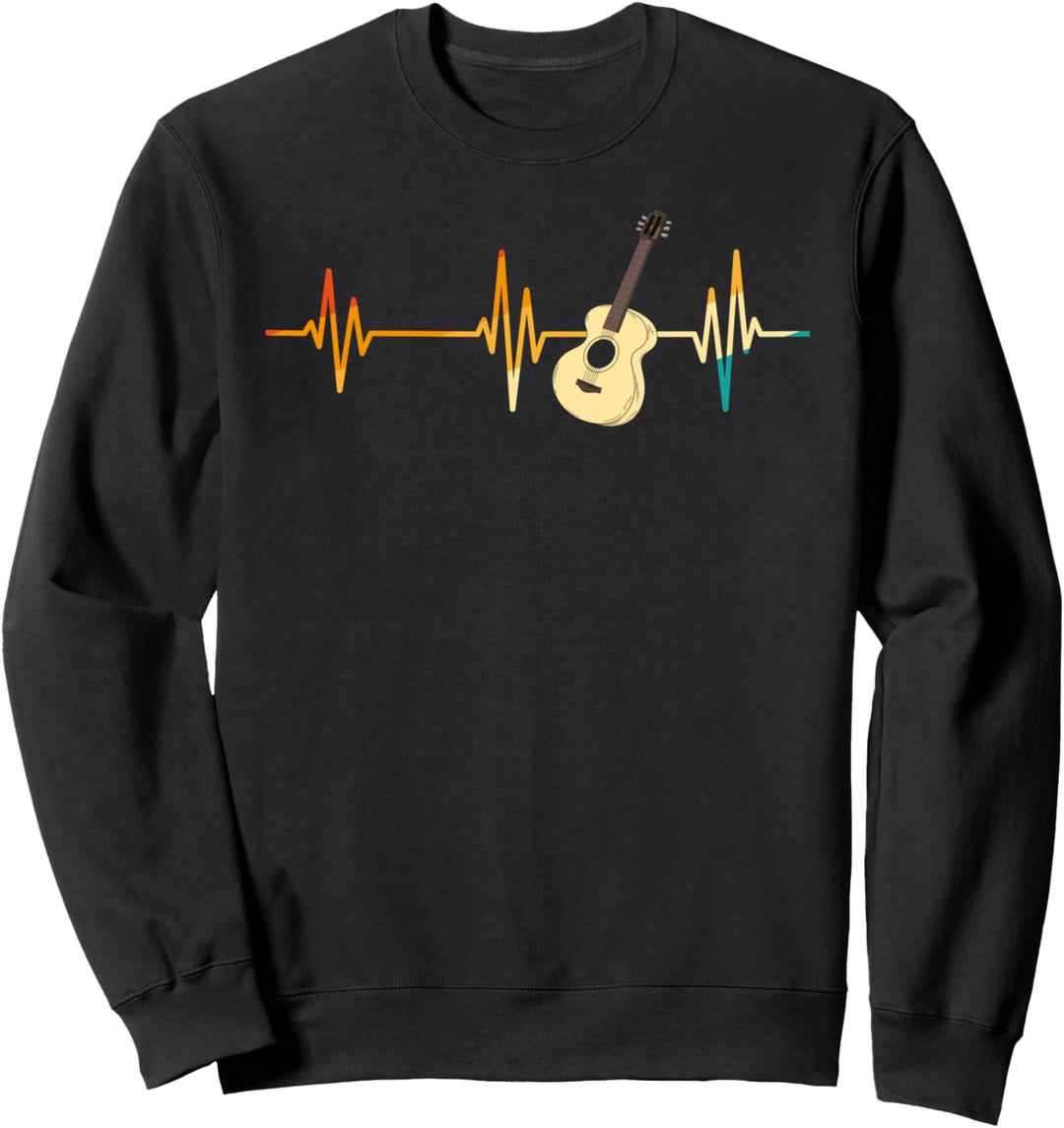 Musik Gitarrist Musikinstrument Herzschlag Buntes Gitarre Sweatshirt