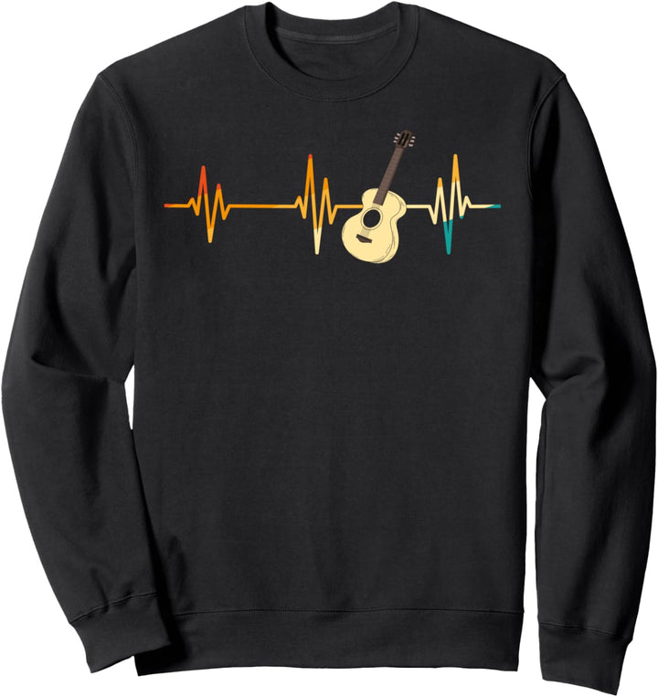 Musik Gitarrist Musikinstrument Herzschlag Buntes Gitarre Sweatshirt