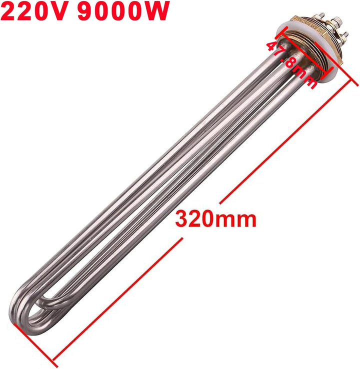DERNORD 1-1/2 Zoll Heizelement U-förmiger elektrischer Kochendwassererhitzer BSP Gewindekupferflansc