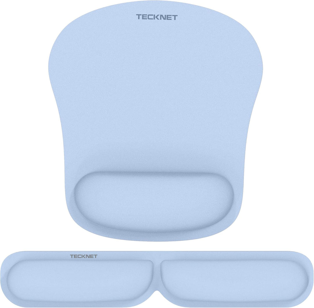 TECKNET Mauspad mit Handauflage, Gelkissen Mousepad und Tastatur Handgelenkauflage Set aus ergonomis