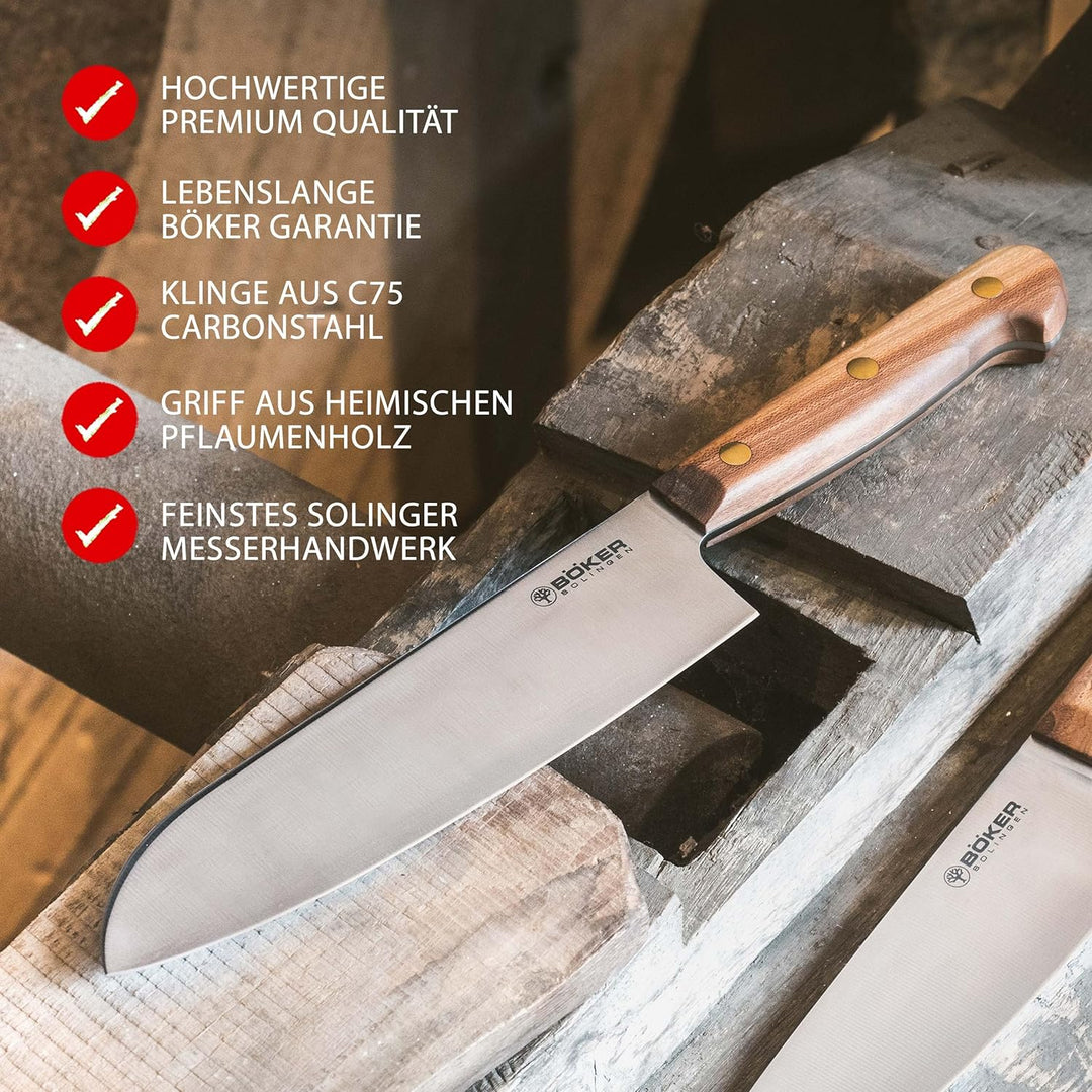 BÖKER SOLINGEN® Cottage-Craft - handgefertigtes Santoku-Messer - Küchenmesser aus Solinger Manufaktu
