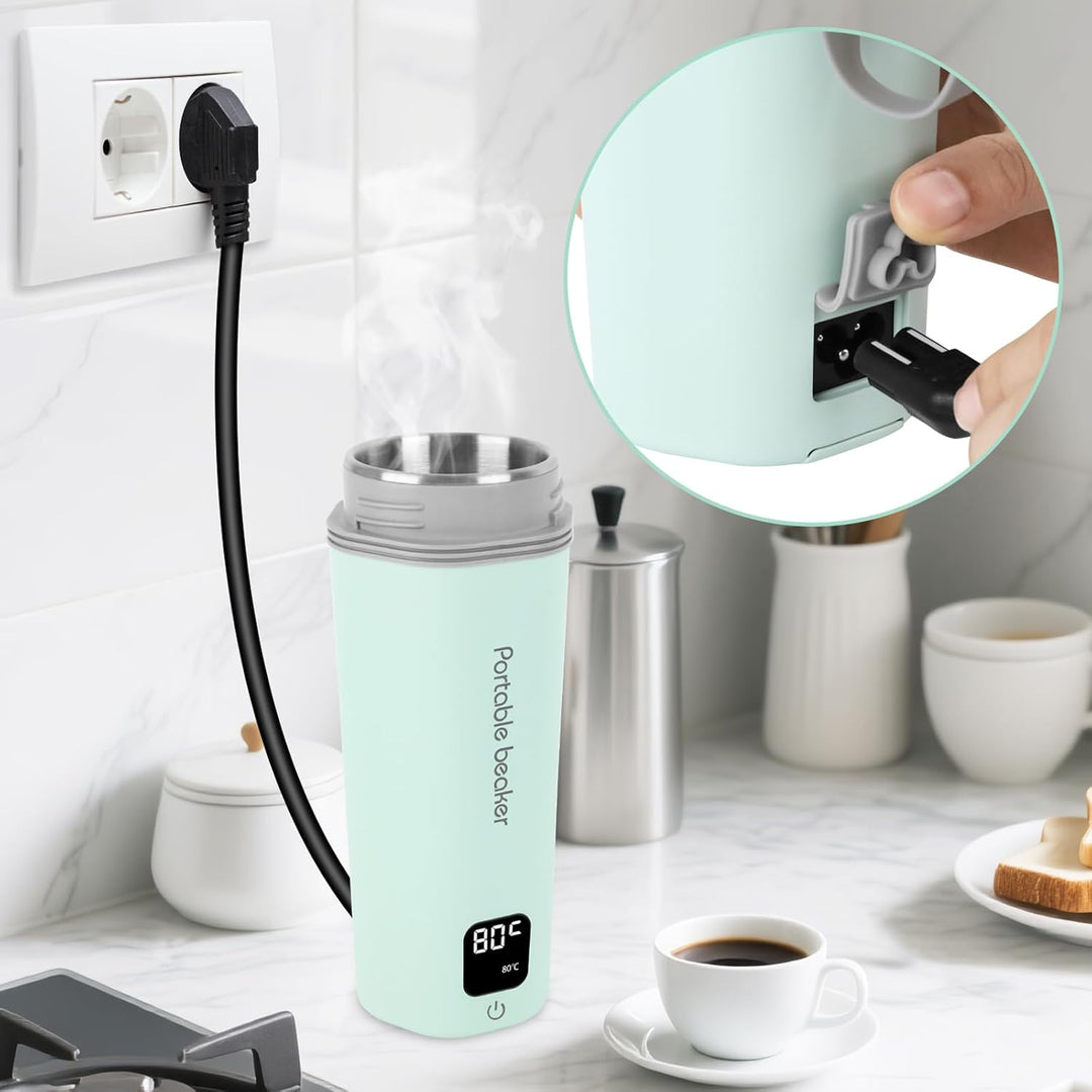 Reise Wasserkocher Klein Elektrische 450ML, Reise Elektrisch Wasserkocher 6Temperaturoptionen, Tragb