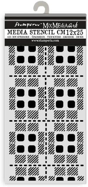 Stamperia - Thick Stencils for Scrapbooks, Albums, Cards, Bullet Journals, and More, Fabric Pattern,