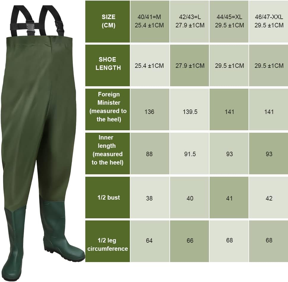 SWANEW Wathose Anglerhose Hose 70D Nylon Composite PVC Teichhose, mit rutschfesten Gummistiefeln, Ho