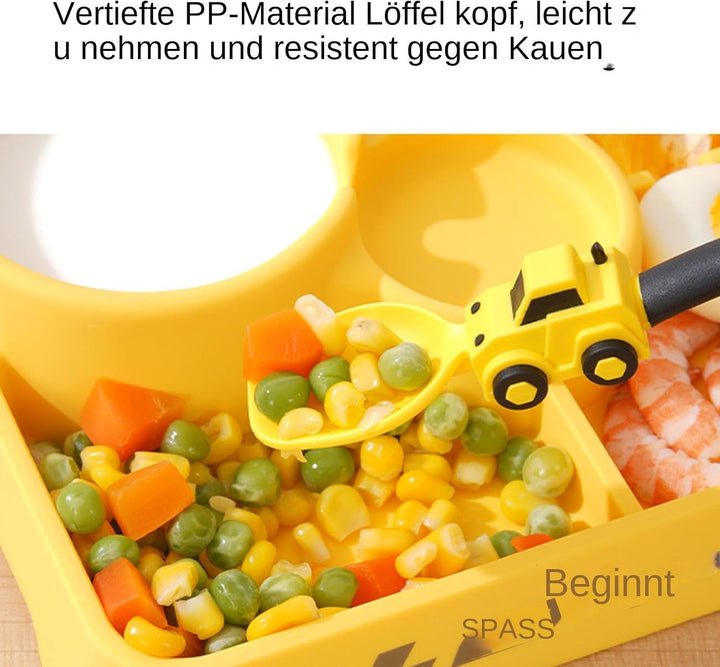 Silicone Dining Plate, Portable Feeding Kit, Utensil with Divided Sections, Comfortable Tableware Pl