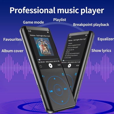 64GB MP3 Player Bluetooth 5.3, HiFi Musik Lossless Sound, Metallgehäuse Built-in HD Speaker，Touch-Ta