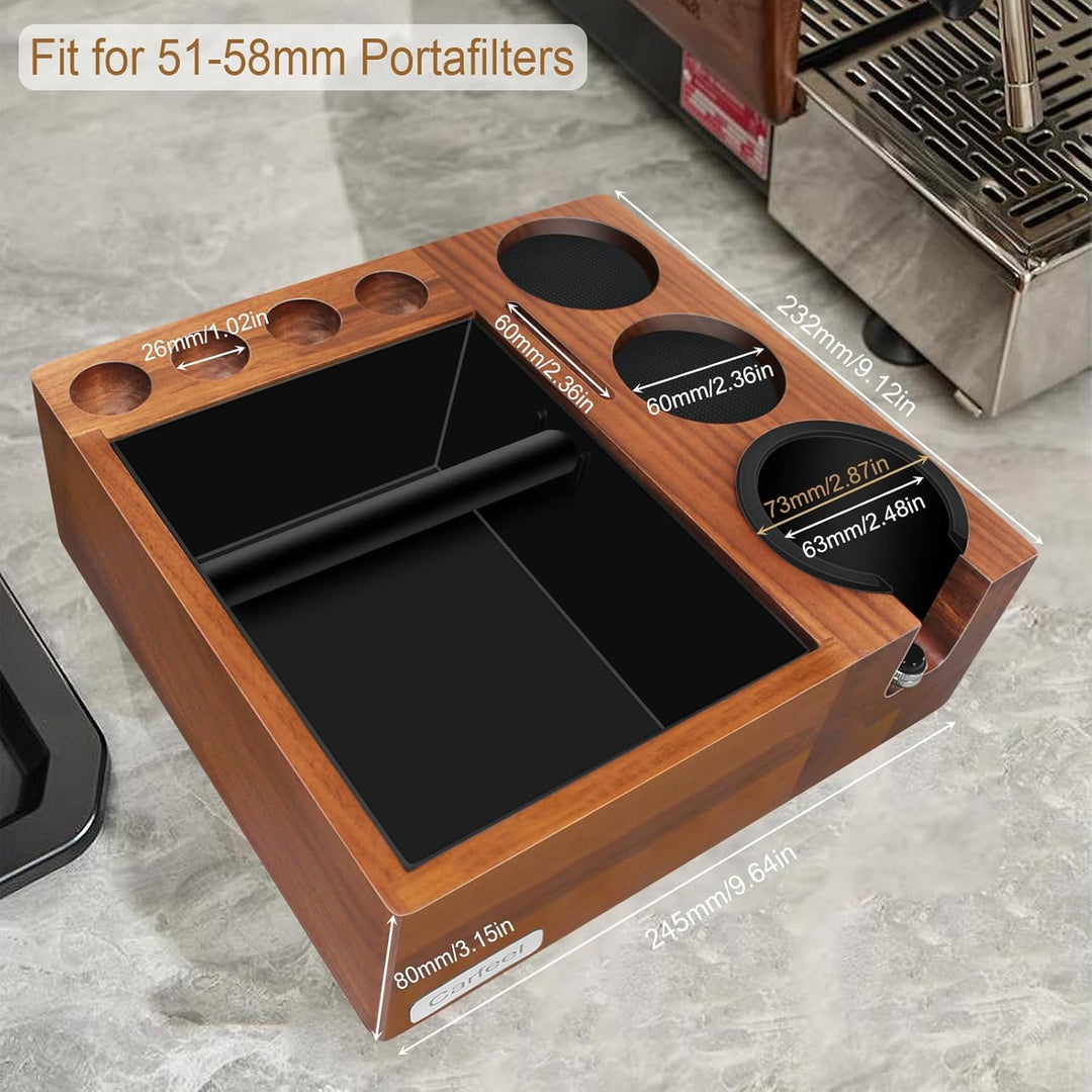 9-in-1-Siebträgerhalter für 51/54 mm Espresso-Tamping-Station mit rutschfester multifunktionaler Esp