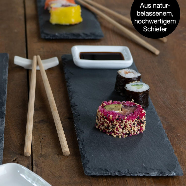 Moritz & Moritz 22-tlg. Sushi Geschirr Set für 4 Personen - Sushi Servierset mit 4x Sushi-Teller, 1x