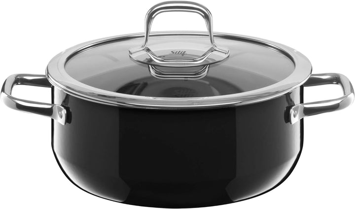 Silit Compact Topfset Induktion 4-teilig, Kochtopf Set mit Glasdeckel, Silargan Funktionskeramik, In