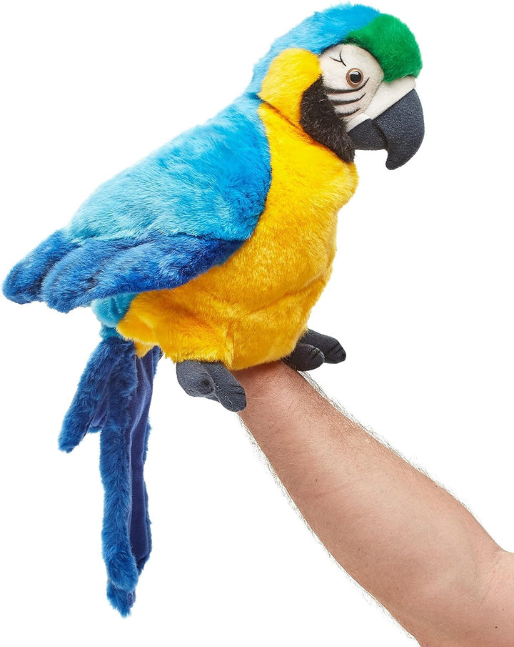 Uni-Toys - Handpuppe Papagei mit drehbarem Kopf - 26 cm (Höhe) - Plüsch-Puppe, Vogel - Plüschtier, K