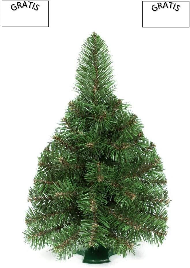 Lean Toys, Künstlicher Weihnachtsbaum auf Holzstamm, Kiefer, kompakt, glänzende frostähnliche Krista