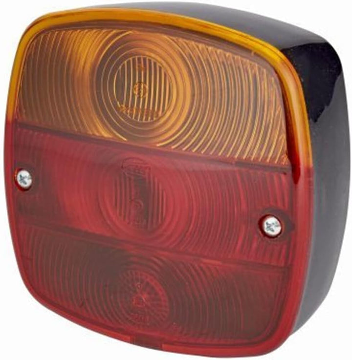 HELLA Rückleuchte - Glühlampe - 12V - Anbau/geschraubt - ECE/nicht SAE - Lichtscheibenfarbe: rot/gel