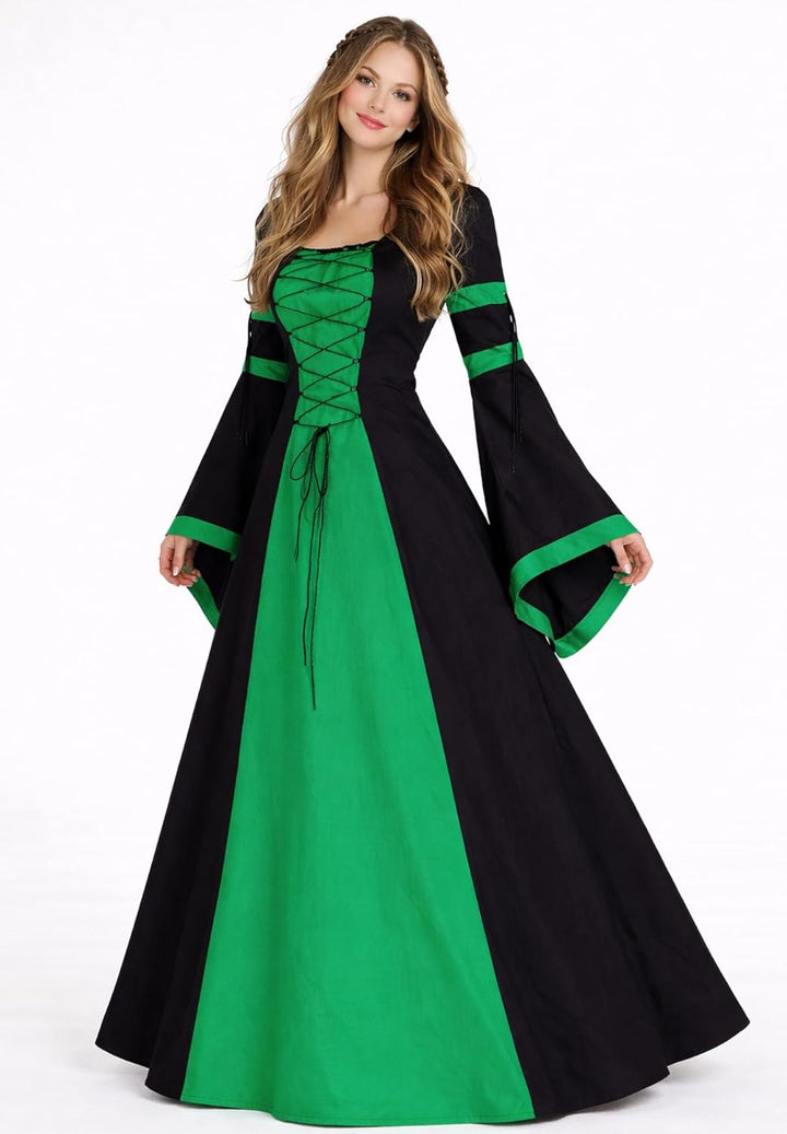MAYLYNN Mittelalter Kleid Gewand Keyla grün - LARP, Grösse:XL XL Grün, XL Grün