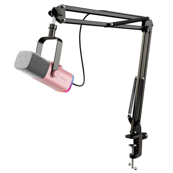 FIFINE XLR Streaming Mikrofon mit Arm für Podcast Studio, USB Dynamisch Microphone Gaming PC mit Stu