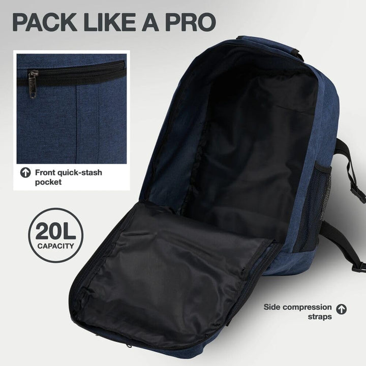 Cabin Max Handgepäck Rucksack 40x20x25 für Ryanair Reiserucksack für Flugzeug Unter Sitzplatz - Trav