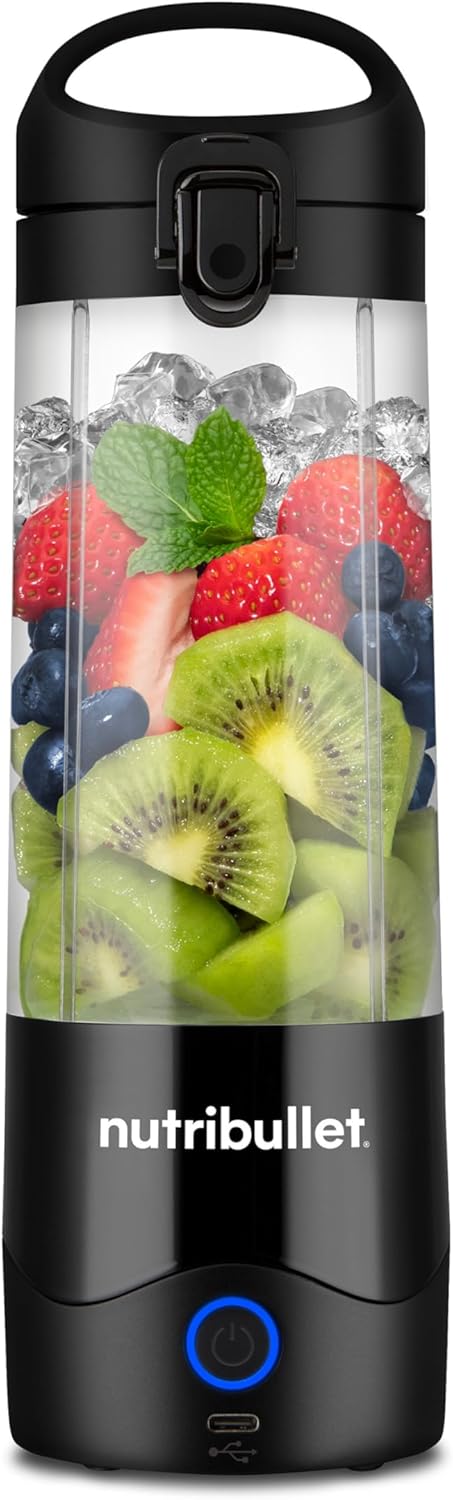 nutribullet Portable Mixer, 475ml BPA-freies Tritan Becher, Mini-Mixer mit 4-Punkt-Edelstahlklinge,