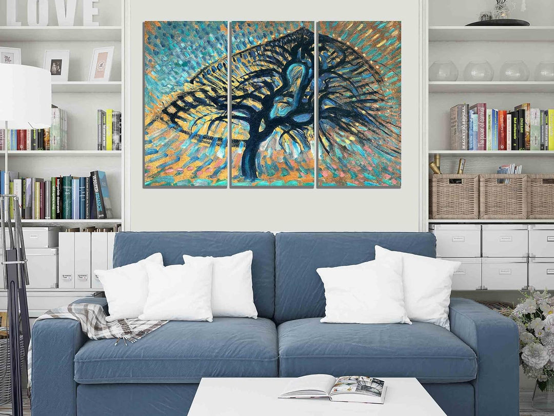 Piet Mondrian Kunstdruck auf Leinwand, gerahmt, 50 x 25 cm, 3 Stück 50 x 25cm (20 x 10 inches) X 3,