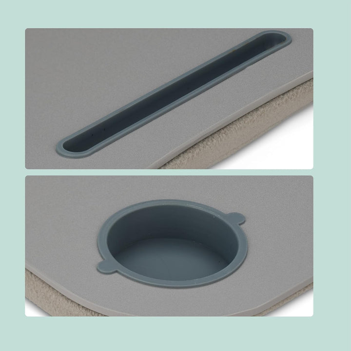 Relaxdays Laptopkissen, LED-Licht, tragbar, flacher Lapdesk, mit Getränkehalter, weiches kleines Sch