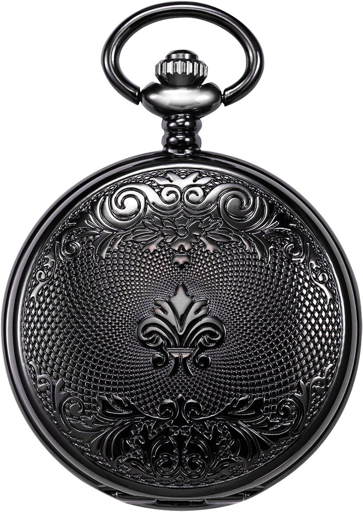 TREEWETO Taschenuhr Vintage Ruder Hohl Mechanisch Steampunk Skelett Römische Ziffern Taschenuhr mit