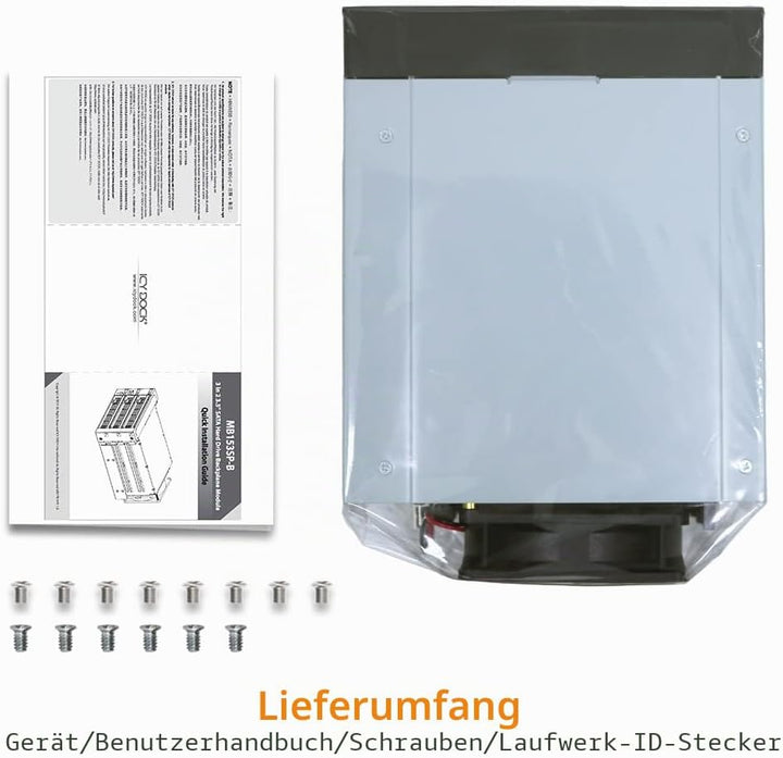 ICY DOCK FatCage MB153SP-B - 3-Bay SATA Hot Swap Backplane-Wechselrahmen für 2,5" und 3,5" Festplatt
