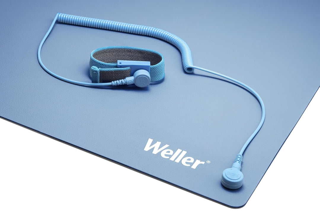 Weller T0051403699 Antistatische ESD Premium Tisch-Lötmatten Set, 900 x 600 mm, Blaue Lötmattensatz
