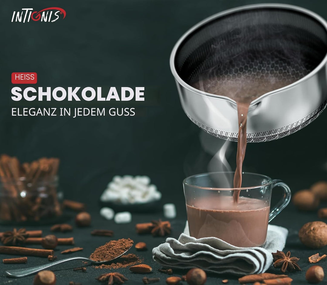 Stielkasserolle mit Deckel, 20 cm/2 l, antihaftbeschichtet, für Induktion, Gas, Elektroherde, Kochto