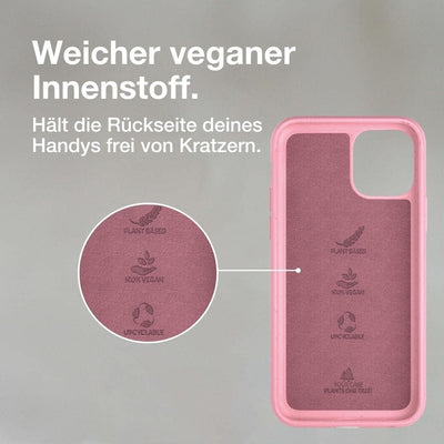 Woodcessories - Antibakterielle Bio Hülle kompatibel mit iPhone 12 Hülle pink, iPhone 12 Pro Hülle p