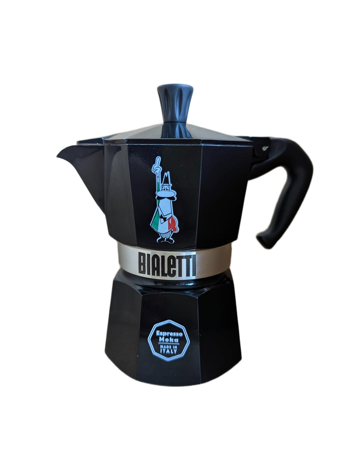 Bialetti Moka Express Omino Icona Limited Edition (Schwarz, 1 Tasse) Schwarz 1 Tazza, Schwarz 1 Tazz