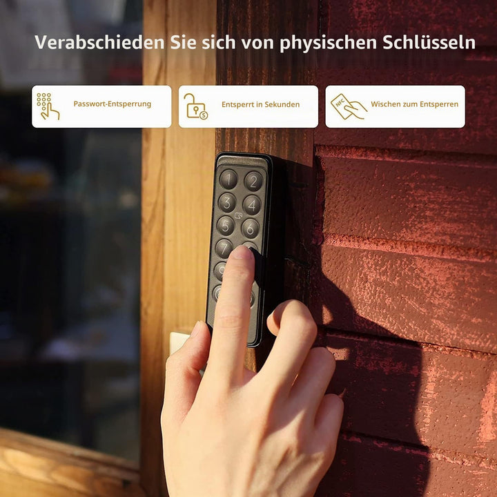 SwitchBot Keypad Touch, Smartes Tastenfeld mit Fingerabdruck-Sensor, NFC-Kartenleser, IP65 Schutzkla