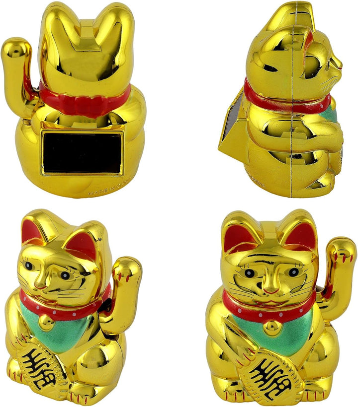 Freak Scene Glückskatze Mini Maneki-Neko klassisch Set Solar 5cm Winkekatze Lucky cat, Set