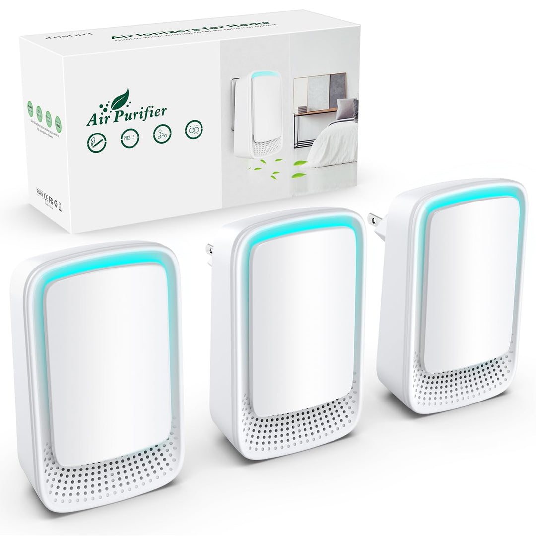 Jostart Ionisator Luftreiniger, 3 Pack Plug in Negativ Ionen Air Purifier für Wohnung Raucherzimmer