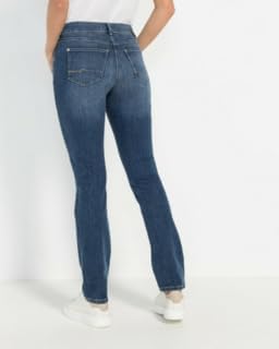 MAC Jeans Damen Jeans Hose Melanie Stretchdenim Grey 34 Mid Blue Used/L32, 34 Mid Blue Used/L32