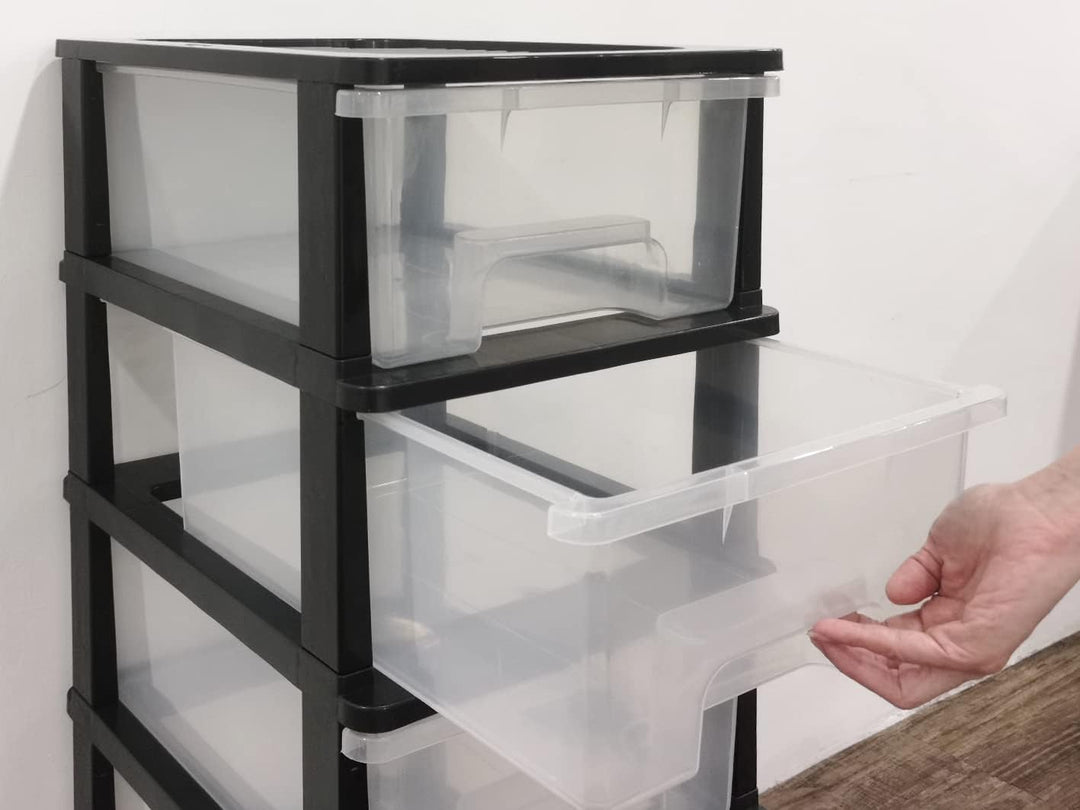 ABBAware Schubladenschrank auf Rädern, Schubladencontainer, 4 grosse 17 Liter Schubladen, der Umwelt