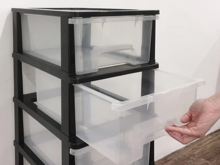 ABBAware Schubladenschrank auf Rädern, Schubladencontainer, 4 grosse 17 Liter Schubladen, der Umwelt