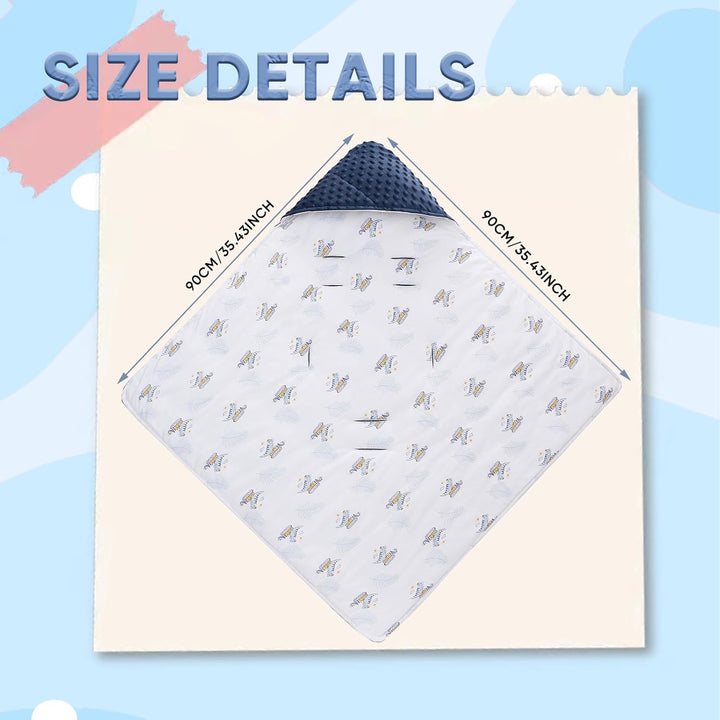 LAT Baby Einschlagdecke Babyschale - Decke Kinderwagen 90x90cm 100% Baumwolle Universal Babydecke Do