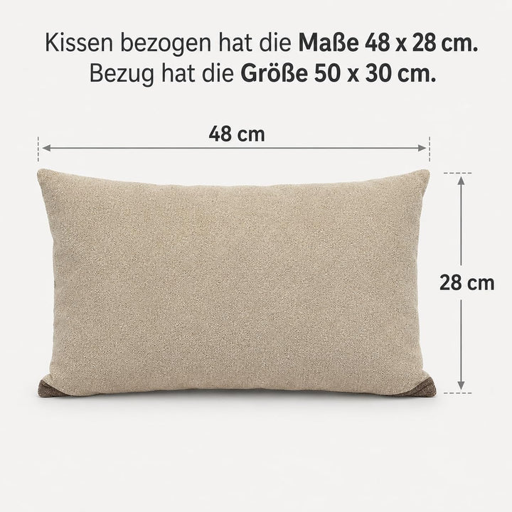Formalind 2er Set Sofakissen 50x30 cm, Zierkissen 2 Stück, Dekokissen, Couchkissen, 2 Bezüge + 2 Fül