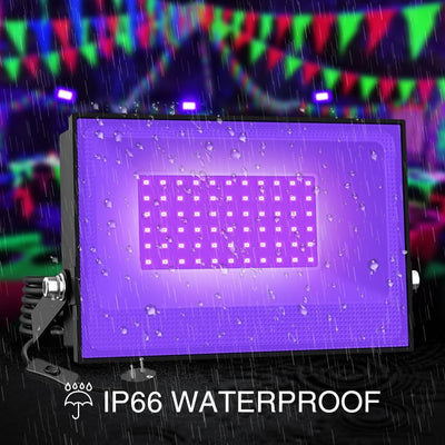 Onforu 2er 30W LED Schwarzlicht Strahler, UV Fluter mit Stecker, IP66 Wasserdicht Schwarzlichtlampe,