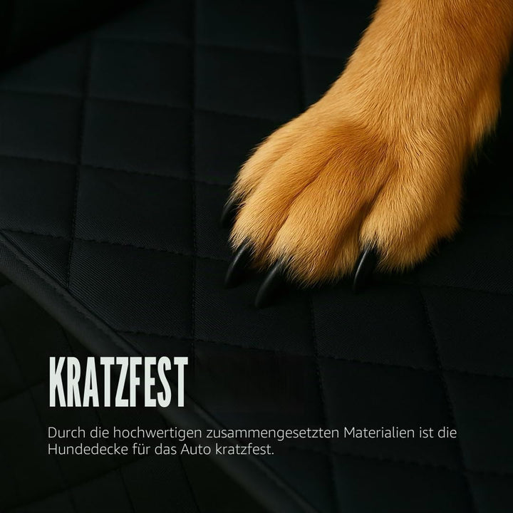 Hunde Auto Set - Wasserabweisende Kofferraumdecke &amp; Verstellbares Hundegitter (90-155 cm breit, 75-1