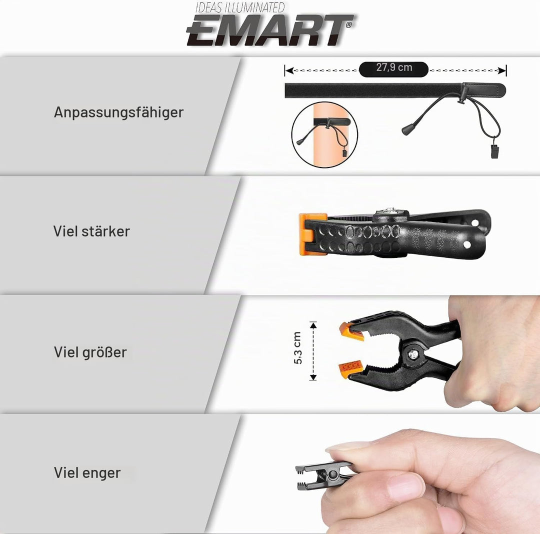 EMART Klemmzwingen Set, Klammern Fotohintergrund Gross und Hintergrund Klammer Halter für Fotowand H