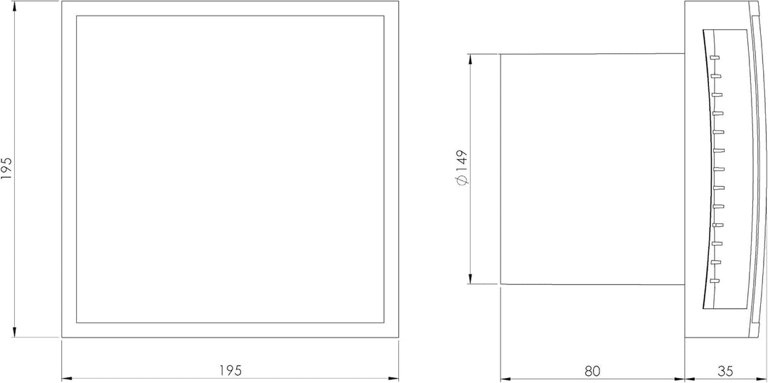 LIRAST Ø 150mm Weiss Badlüfter mit Timer und Feuchtesensor - Ventilator/Lüfter für Effiziente Belüft