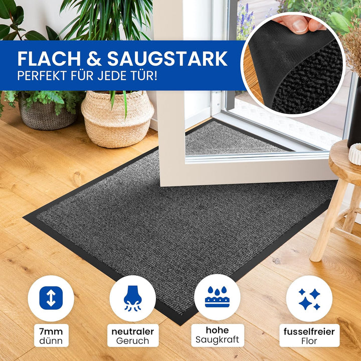 Gentle North Hochwertige Fussmatte beige 90x150cm gross für Innen & Aussen - Schmutzfangmatte rutsch